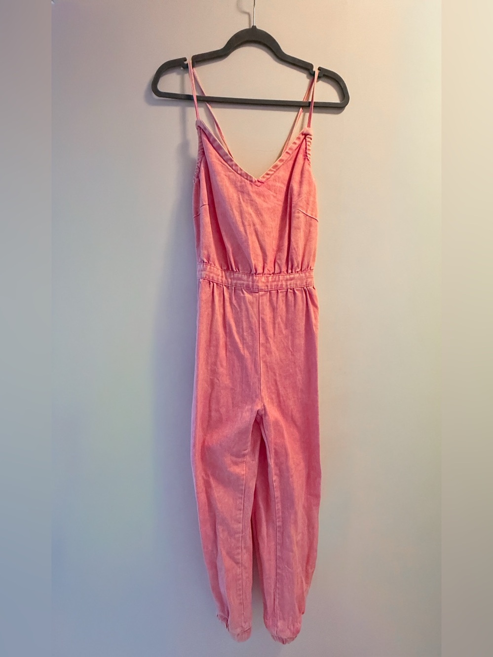 Pink Denim Jumpsuit